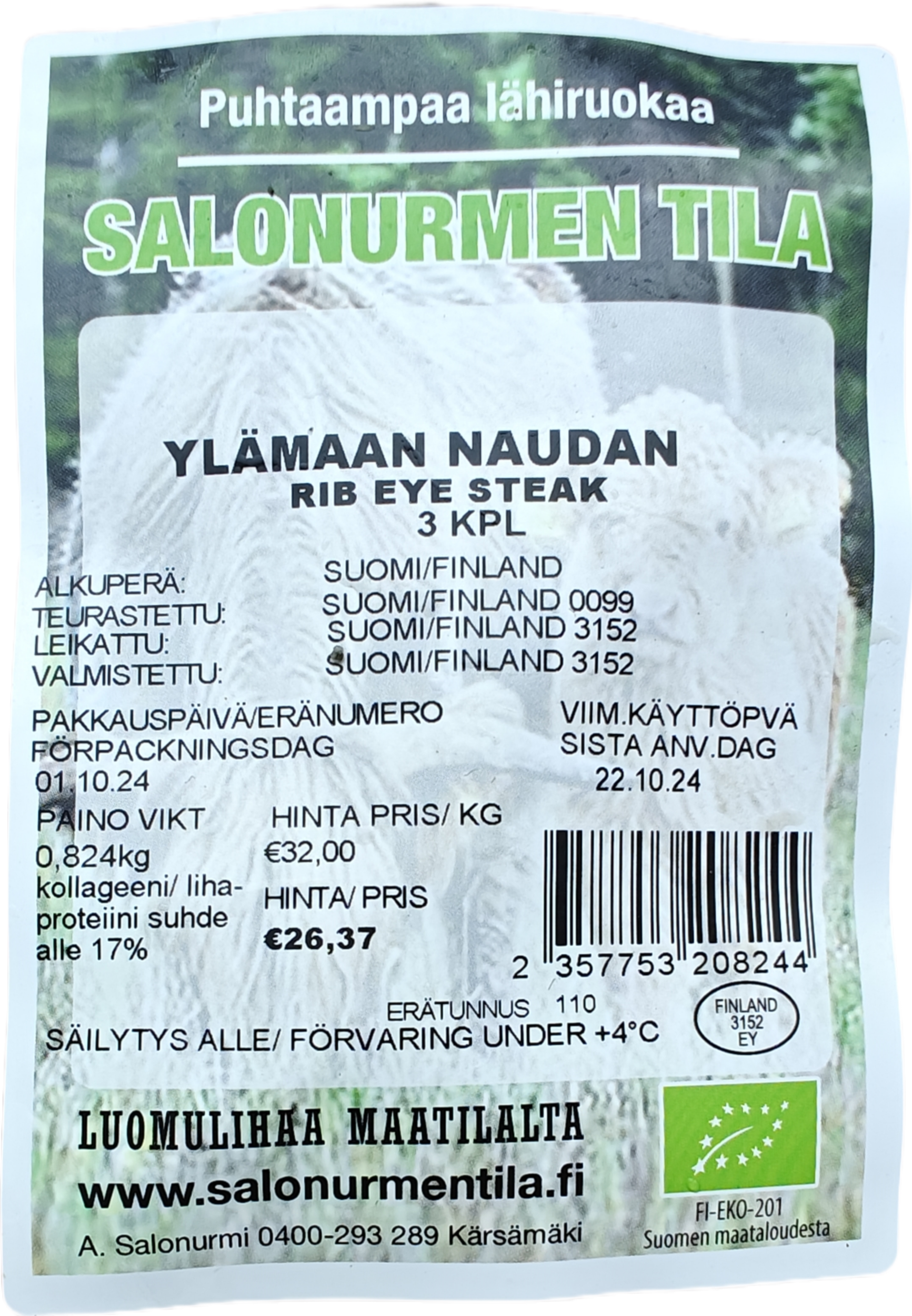 Highland cattle fresh Rib Eye Steak 3pcs approx. 700gr, frozen - Image 2